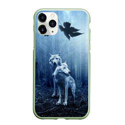 Чехол iPhone 11 Pro матовый Волки в тёмном лесу