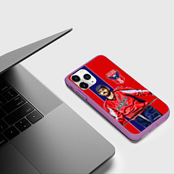 Чехол iPhone 11 Pro матовый Ovechkin Capitals, цвет: 3D-фиолетовый — фото 2
