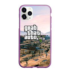 Чехол iPhone 11 Pro матовый Grand Theft Auto 5, цвет: 3D-фиолетовый