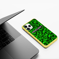 Чехол iPhone 11 Pro матовый MINECRAFT CREEPER КАПЮШОН, цвет: 3D-желтый — фото 2