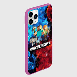 Чехол iPhone 11 Pro матовый Minecraft Майнкрафт, цвет: 3D-фиолетовый — фото 2