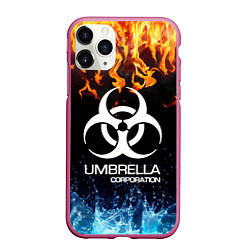 Чехол iPhone 11 Pro матовый UMBRELLA CORPORATION, цвет: 3D-малиновый