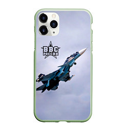 Чехол iPhone 11 Pro матовый ВВС России, цвет: 3D-салатовый