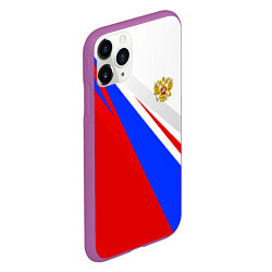 Чехол iPhone 11 Pro матовый Россия, цвет: 3D-фиолетовый — фото 2