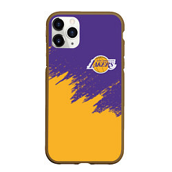 Чехол iPhone 11 Pro матовый LA LAKERS, цвет: 3D-коричневый