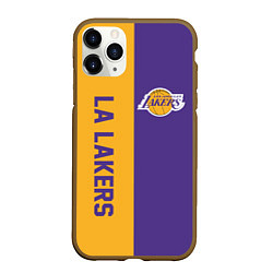 Чехол iPhone 11 Pro матовый LA LAKERS, цвет: 3D-коричневый