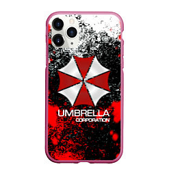 Чехол iPhone 11 Pro матовый UMBRELLA CORP, цвет: 3D-малиновый