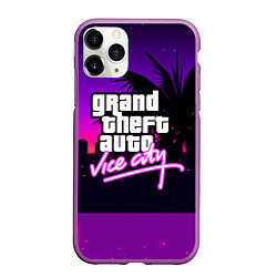 Чехол iPhone 11 Pro матовый GTA:VICE CITY, цвет: 3D-фиолетовый