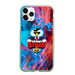 Чехол iPhone 11 Pro матовый BRAWL STARS MRP, цвет: 3D-салатовый