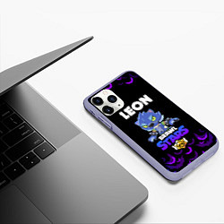 Чехол iPhone 11 Pro матовый Brawl stars leon оборотень, цвет: 3D-светло-сиреневый — фото 2