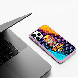 Чехол iPhone 11 Pro матовый BRAWL STARS MAX, цвет: 3D-розовый — фото 2