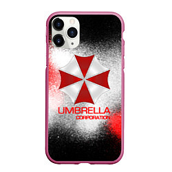 Чехол iPhone 11 Pro матовый UMBRELLA CORP, цвет: 3D-малиновый