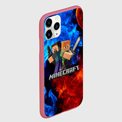 Чехол iPhone 11 Pro матовый MINECRAFT, цвет: 3D-малиновый — фото 2