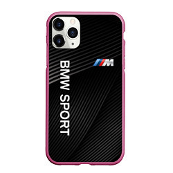 Чехол iPhone 11 Pro матовый BMW, цвет: 3D-малиновый