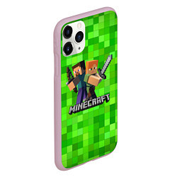 Чехол iPhone 11 Pro матовый MINECRAFT, цвет: 3D-розовый — фото 2