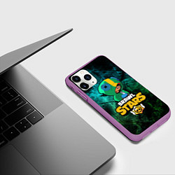 Чехол iPhone 11 Pro матовый Brawl Stars, цвет: 3D-фиолетовый — фото 2