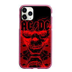 Чехол iPhone 11 Pro матовый ACDC, цвет: 3D-малиновый