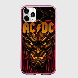 Чехол iPhone 11 Pro матовый ACDC, цвет: 3D-малиновый