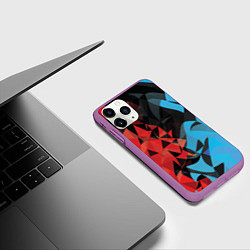 Чехол iPhone 11 Pro матовый Fire and water, цвет: 3D-фиолетовый — фото 2