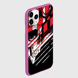 Чехол iPhone 11 Pro матовый Череп Icon красный, цвет: 3D-фиолетовый — фото 2