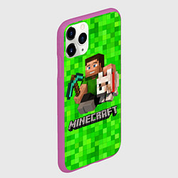 Чехол iPhone 11 Pro матовый MINECRAFT, цвет: 3D-фиолетовый — фото 2