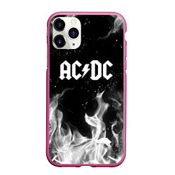 Чехол iPhone 11 Pro матовый AC DC, цвет: 3D-малиновый