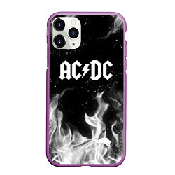 Чехол iPhone 11 Pro матовый AC DC, цвет: 3D-фиолетовый