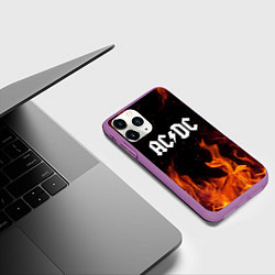 Чехол iPhone 11 Pro матовый AC DC, цвет: 3D-фиолетовый — фото 2