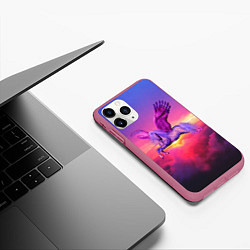 Чехол iPhone 11 Pro матовый Dusk Sky Horse, цвет: 3D-малиновый — фото 2