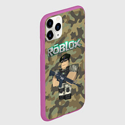 Чехол iPhone 11 Pro матовый Roblox 23 February Camouflage, цвет: 3D-фиолетовый — фото 2