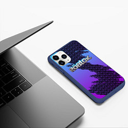 Чехол iPhone 11 Pro матовый Roblox, цвет: 3D-тёмно-синий — фото 2