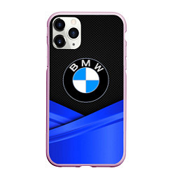 Чехол iPhone 11 Pro матовый BMW, цвет: 3D-розовый