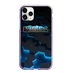 Чехол iPhone 11 Pro матовый Roblox Neon Hex, цвет: 3D-светло-сиреневый