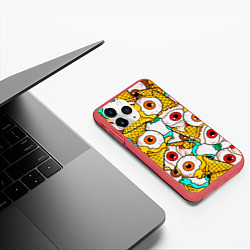 Чехол iPhone 11 Pro матовый Морожки с глазами, цвет: 3D-красный — фото 2