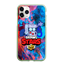 Чехол iPhone 11 Pro матовый Brawl stars 8 bit, цвет: 3D-салатовый