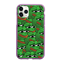 Чехол iPhone 11 Pro матовый Pepe The Frog, цвет: 3D-фиолетовый