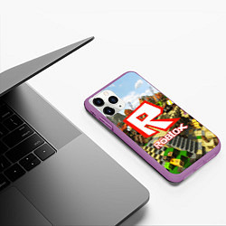 Чехол iPhone 11 Pro матовый ROBLOX, цвет: 3D-фиолетовый — фото 2