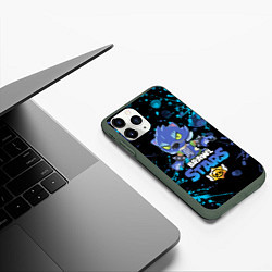 Чехол iPhone 11 Pro матовый BRAWL STARS LEON ОБОРОТЕНЬ, цвет: 3D-темно-зеленый — фото 2