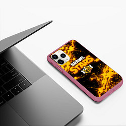 Чехол iPhone 11 Pro матовый Brawl Stars, цвет: 3D-малиновый — фото 2