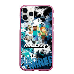 Чехол iPhone 11 Pro матовый Minecraft Майнкрафт, цвет: 3D-малиновый