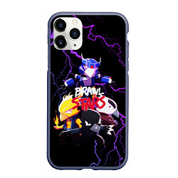 Чехол iPhone 11 Pro матовый Brawl Stars CROW, цвет: 3D-серый