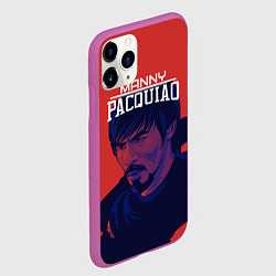Чехол iPhone 11 Pro матовый Manny Pacquiao, цвет: 3D-фиолетовый — фото 2