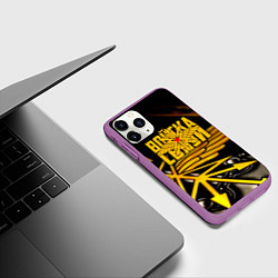 Чехол iPhone 11 Pro матовый Войска связи, цвет: 3D-фиолетовый — фото 2