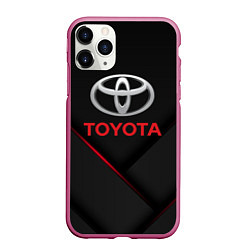 Чехол iPhone 11 Pro матовый TOYOTA, цвет: 3D-малиновый