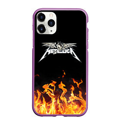 Чехол iPhone 11 Pro матовый Metallica, цвет: 3D-фиолетовый