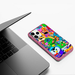 Чехол iPhone 11 Pro матовый BRAWL STARS, цвет: 3D-малиновый — фото 2