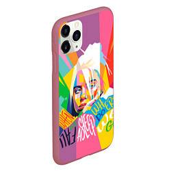 Чехол iPhone 11 Pro матовый BILLIE EILISH, цвет: 3D-малиновый — фото 2