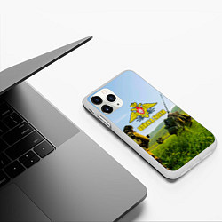 Чехол iPhone 11 Pro матовый Войска связи, цвет: 3D-белый — фото 2