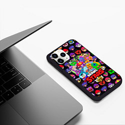 Чехол iPhone 11 Pro матовый BRAWL STARS, цвет: 3D-черный — фото 2