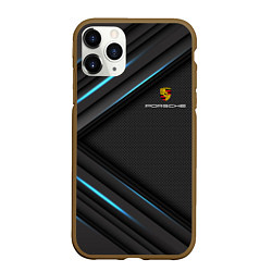 Чехол iPhone 11 Pro матовый PORSCHE, цвет: 3D-коричневый